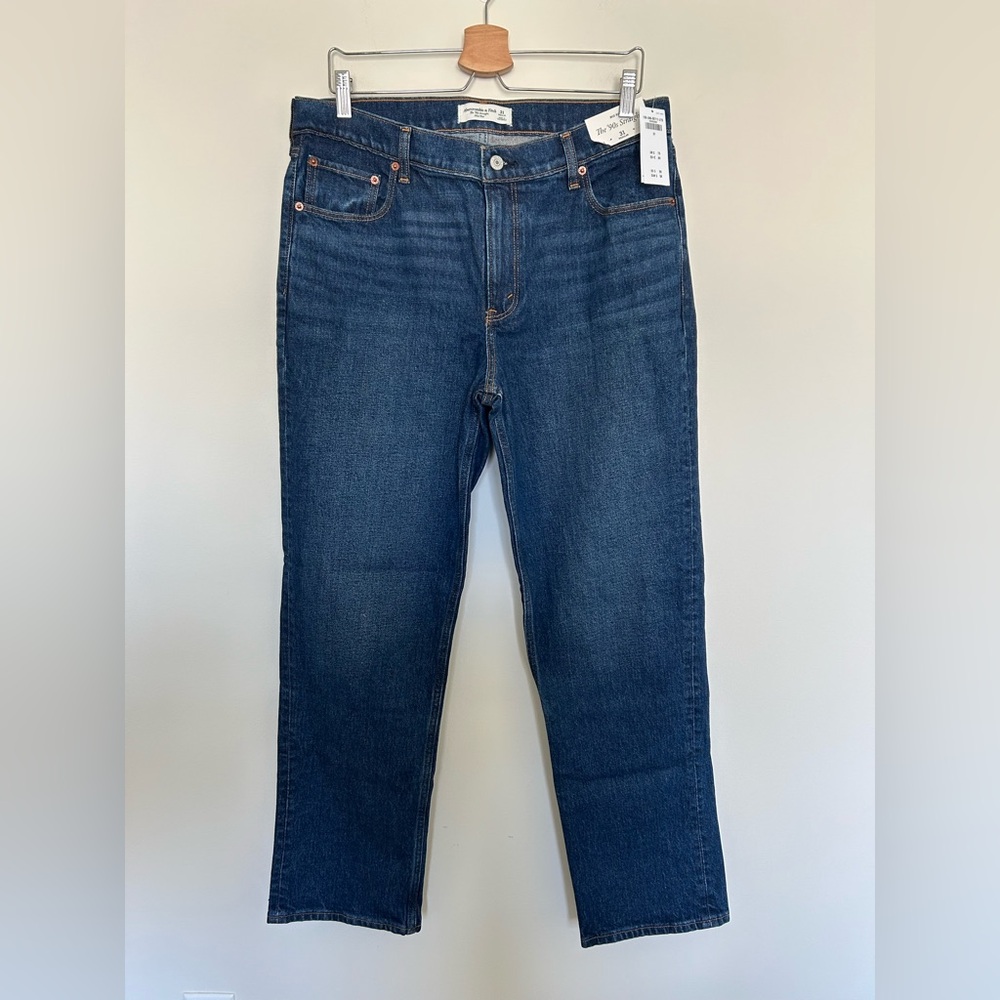 Abercrombie & Fitch The ‘90s Straight Mid Rise Dark Wash Jeans Size‎ 31 Regular